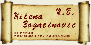 Milena Bogatinović vizit kartica